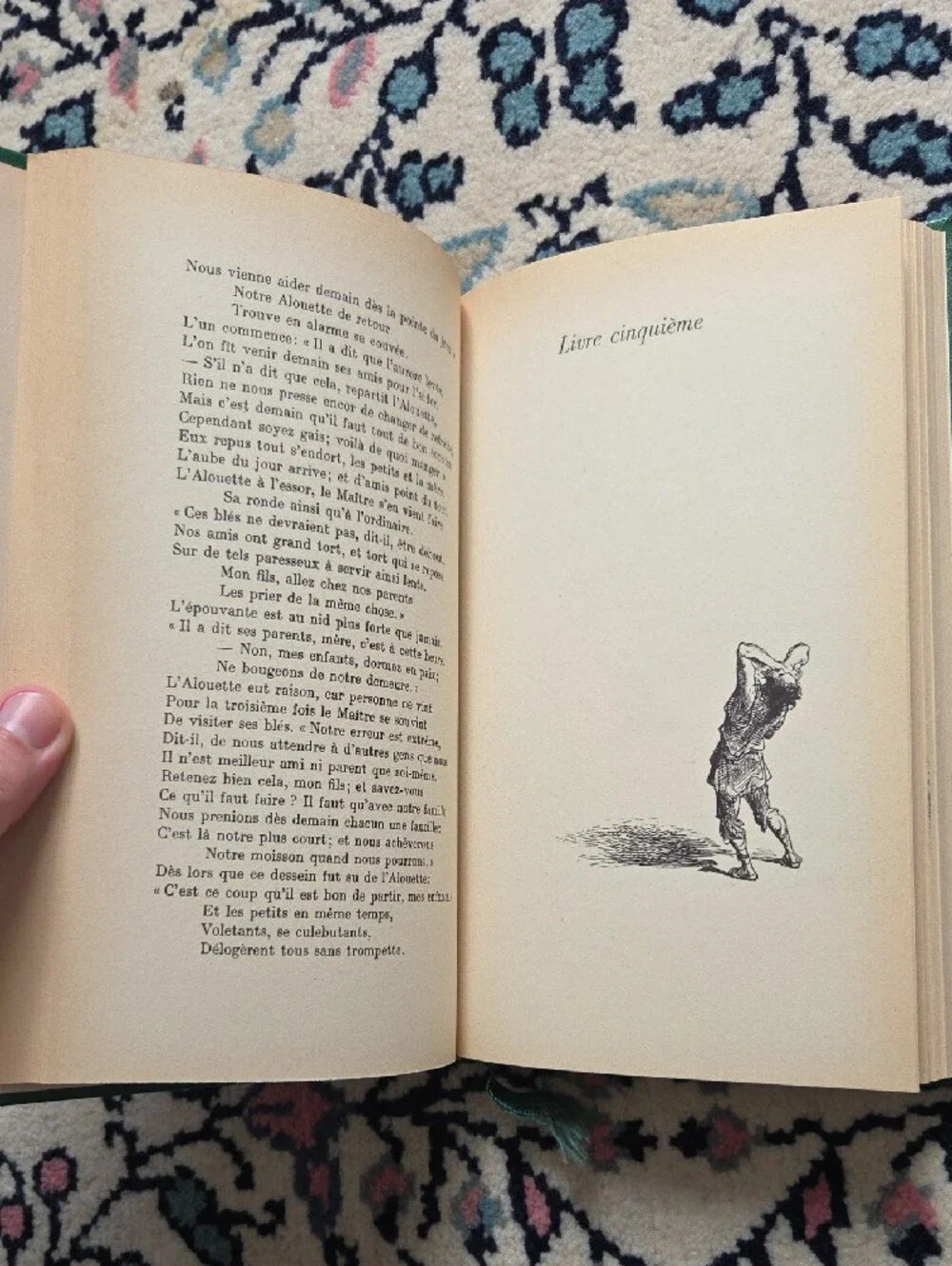 Livre Vintage Fables de La Fontaine Édition Reliée Or & Vert - Picture 6 of 6